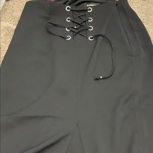 Express new lace up sexy black skirt